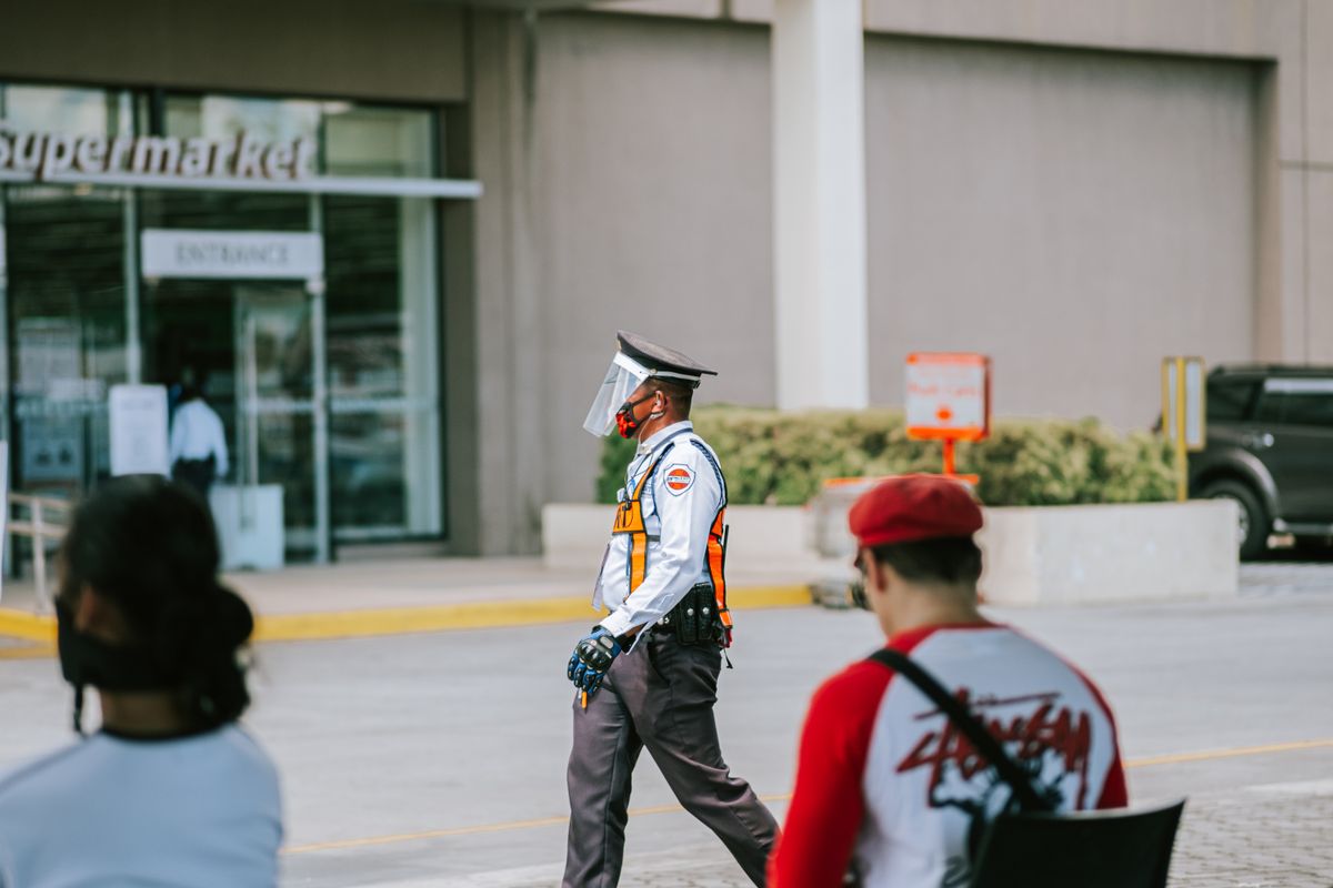 Security guard in uniform on duty — security guard CV format Dubai